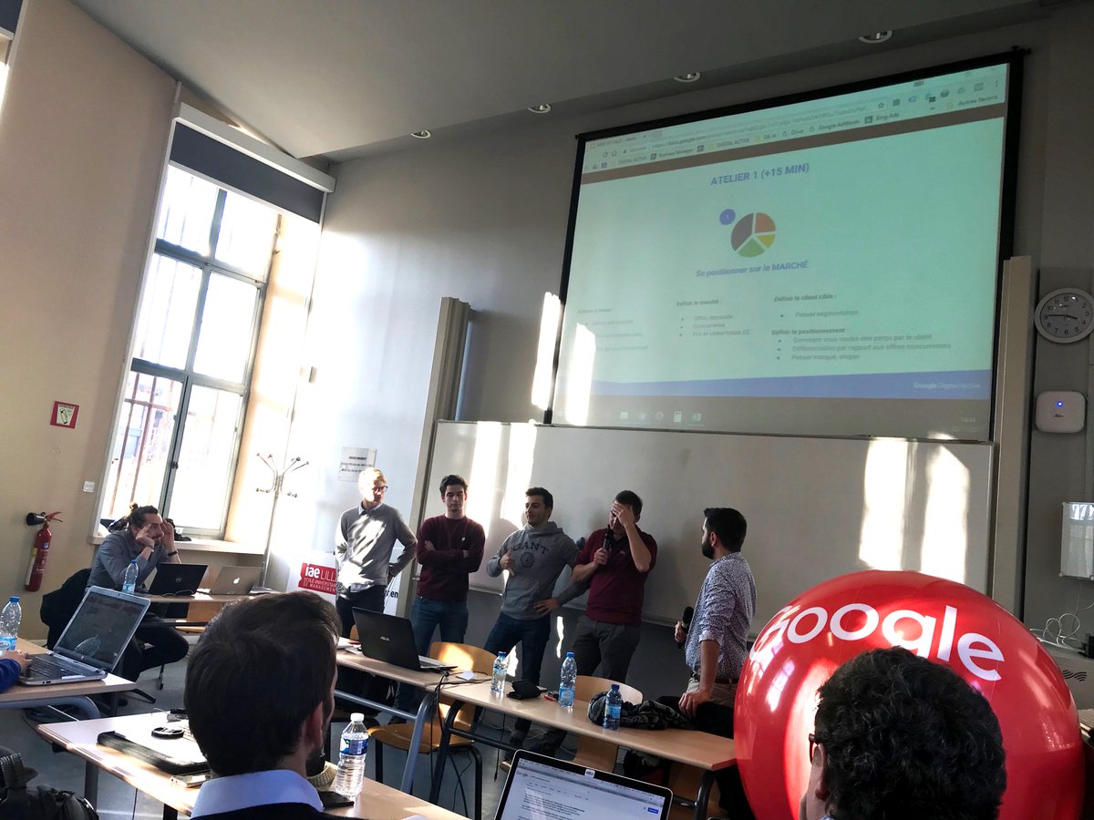 IAELille's tweet photo. Au programme de l'après-midi : préparer et construire son projet digital @IAELille @GoogleEnFrance #DigitalActive #DigitalActiveLille #DigitalActiveIAELille #formation #ateliers #google #students https://t.co/NdXIfx0reb