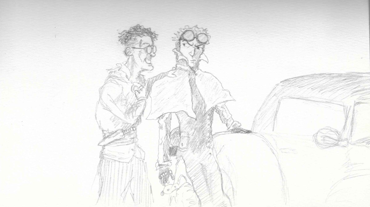 CranstonBran's tweet photo. "Come on, you have GOT to let me drive!" -Joseph Selwin #sketch #art #TheGideonMysteries #SilverGhost #ChicksDigTheCar #TheNightOwlVigilante #TheMagician #makecomics #NaNoWriMo https://t.co/gotWenIt2g