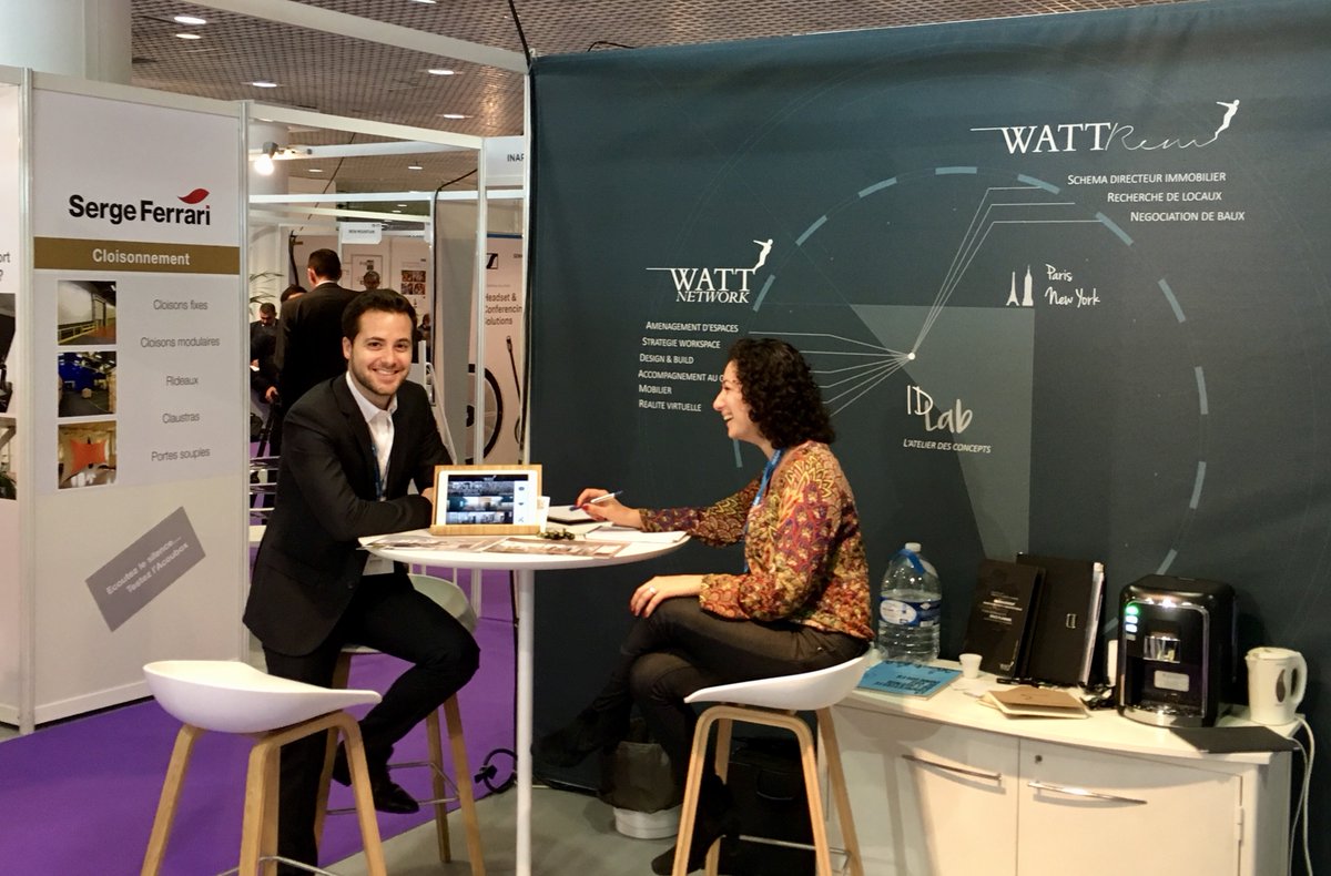 WattNetwork's tweet photo. Retrouvez Elodie et Antoine de Watt Network au salon  #WorkplaceCannes (stand J6 – K5) ! Ils sont prêts à vous accueillir et échanger avec vous ! 🤝 #aménagement @WorkplaceCannes https://t.co/sDGIS6lRON