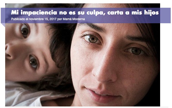mama_moderna's tweet photo. Carta a mis hijos, mi impaciencia no es su culpa https://t.co/u3iXWC7JTv #Crianza https://t.co/eFSdHdMYQN