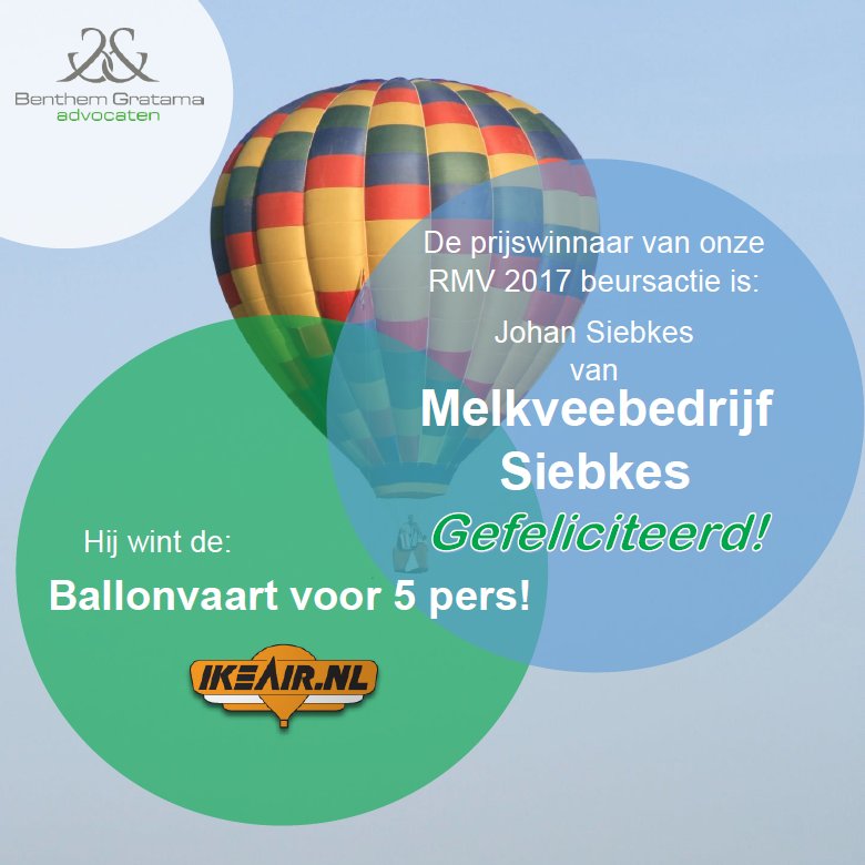 De winnaar van onze beursactie op #RMVHB2017 is: Johan Siebkes van Melkveebedrijf Siebkes te Nunspeet! Hij wint de IkeAir ballonvaart voor 5 personen! @info_ikeair >> Namens Team Agrarisch &amp; Grondzaken >> GEFELICITEERD Johan! >> goo.gl/GSg5d4