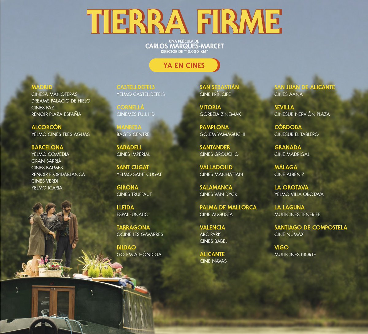 TierraFirmePeli's tweet photo. Súbete que nos vamos. ¡El viernes atracamos en estos cines! ⚓ #TierraFirmePeli https://t.co/G1ghHnEmJ9