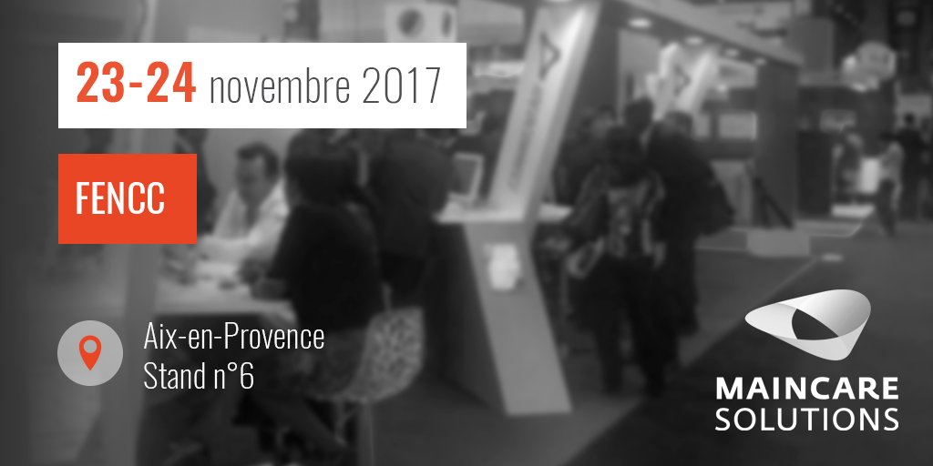 MaincareFR's tweet photo. Retrouvez les équipes @MaincareFR au congrès #ENCC17 à #AixEnProvence | Rendez-vous les 23 et 24 novembre stand n°6 | #GHT #SSR #santé @SPHConseil https://t.co/bExDfX7NrH