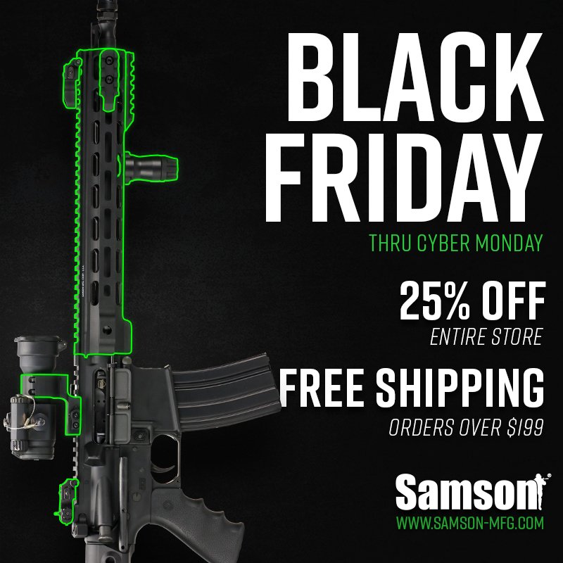 SamsonMFG's tweet photo. Can't miss deals at #SamsonMFG this #BlackFriday thru #CyberMonday . 25% OFF entire web store &amp; FREE Shipping on orders over $199, Nov. 24-Nov.27. https://t.co/1JjCLX45yT