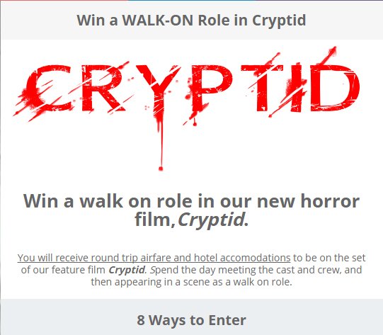 221films's tweet photo. Only one day left to enter! We are flying someone out for a walk on role in our next #horror film.
Enter here: https://t.co/nXVsXYRTUV
#WalkontoCryptid #SupportIndieFilm
#indiehorror
@PromoteHorror https://t.co/RIwBUjoXHb