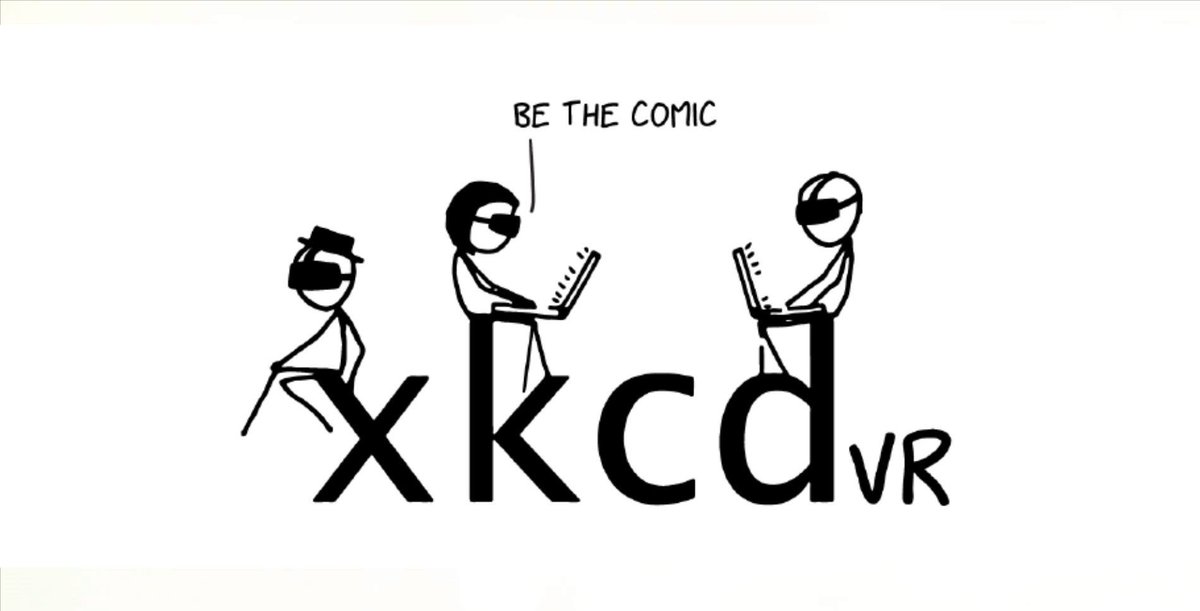 flipsidexr's tweet photo. Our #xkcdGameJam + #NMMjam entry "xkcd #VR" got a mention on @RtoVR!
"While the xkcd VR experience is a tribute to Munroeβs comic, and isnβt an official app by the artist himself, it completely nails the font, props, and characters of the comic." https://t.co/71Fv9s0s2t https://t.co/jAau9kpmSW