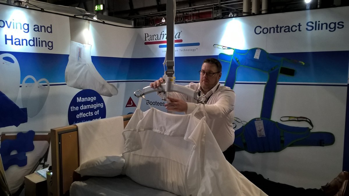 parafricta's tweet photo. Come and visit @parafricta / @CareAbility on stand: A40 at the @TheOTShow - On display, new Easy-Slide sheet system with @parafricta inside for turning a patient - Manage the damaging effects of Friction and Shear - #ProtectFromFriction #patientsafety https://t.co/E12mrwMeOr