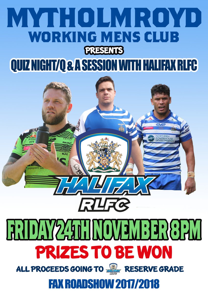 THIS FRIDAY: The First FAX ROADSHOW takes place at Mytholmroyd WMC with Mark Moore, Richard Marshall and WIll Sharp in attendance for a special Q&amp;A. Who's joining us on the road? #UpTheFax