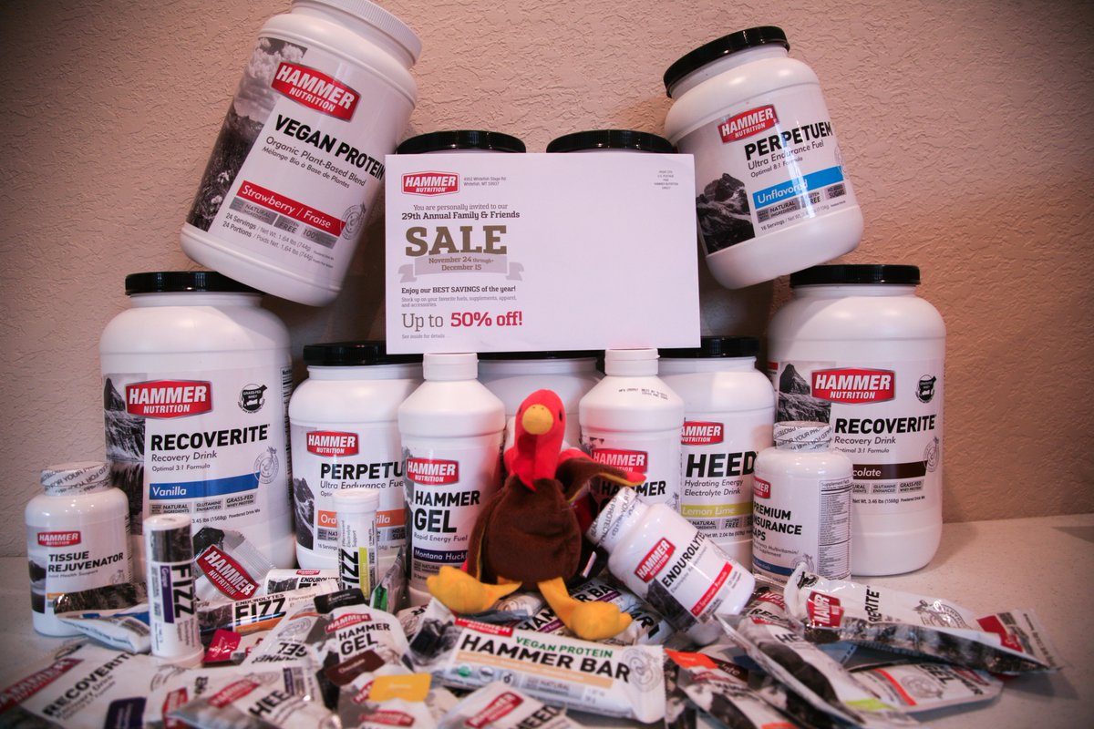Retweet to spread awareness for Hammer Nutrition's 29th Annual Family and Friends Sale! Starting Friday the 24th you can save up to 50% on all Hammer products!