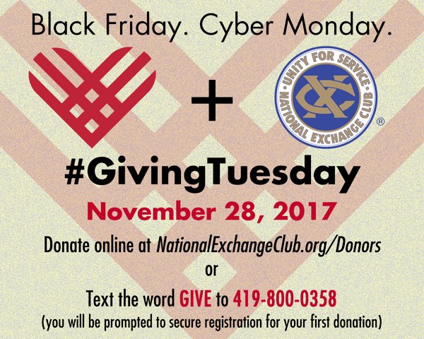 exchangeclub's tweet photo. Please keep the NEC Foundation in mind this #GivingTuesday! Every dollar counts when #GivingExchange! https://t.co/uB9RzLdQQS