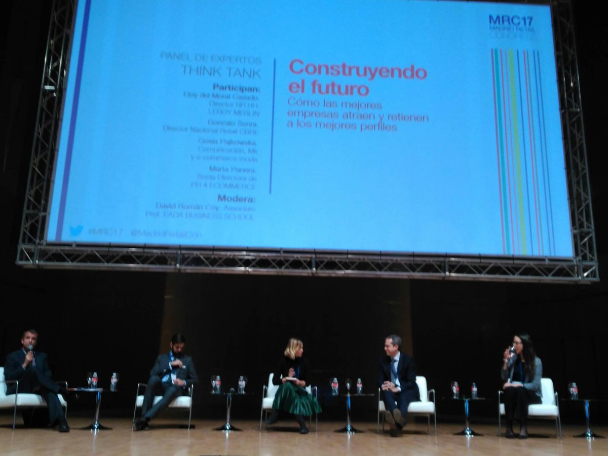 LeroyMerlinCorp's tweet photo. Eloy del Moral, Director de #RRHH, participa en el panel de expertos "Construyendo el futuro. ¿Cómo las mejores empresas atraen y retienen a los mejores perfiles?" en @MadridRetailCon #MRC17 https://t.co/S44jyJQ5AH