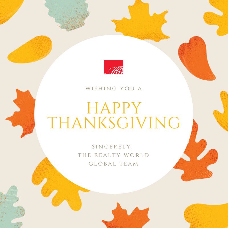 RW_GRC's tweet photo. Happy Thanksgiving! Sincerely the Realty World Global Team 🙏🏼🦃 #RealEstate #realestateagent #GlobalRealtor #RealtyWorld #GlobalRealEstate #Thanksgiving https://t.co/4e9TDdoH2b