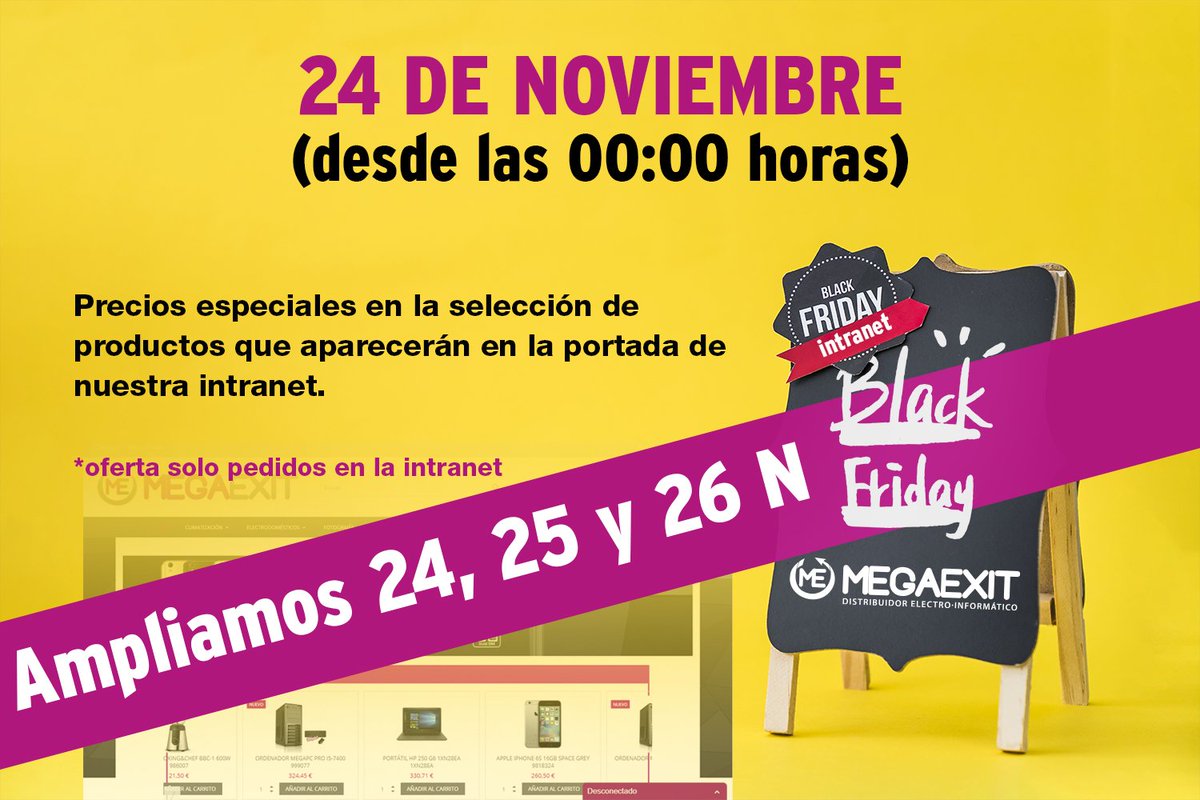 MegaExitWeB's tweet photo. Ampliamos el #BlackFriday de nuestra Intranet a todo el fin de semana!! 🤪 https://t.co/p8yfSPOalK