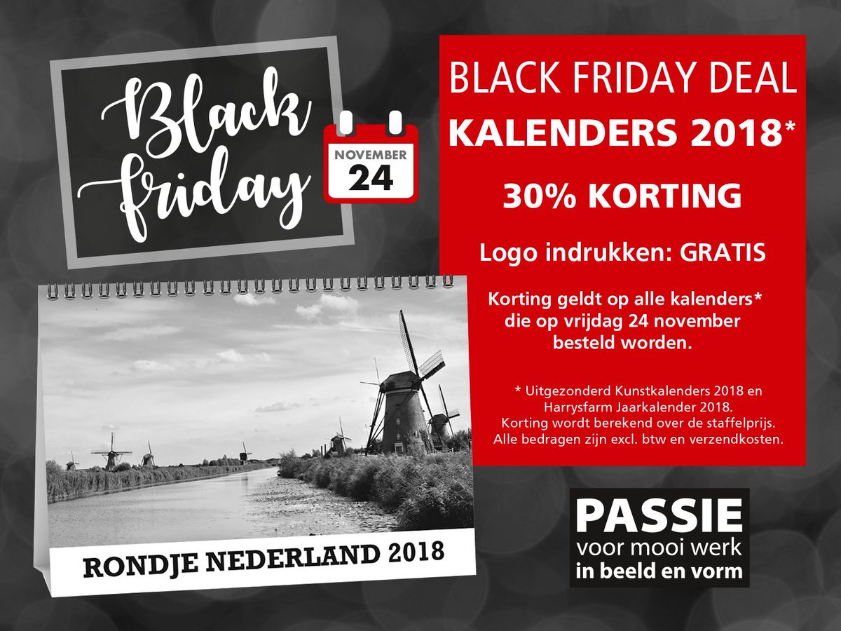 PassieBeeldVorm's tweet photo. Aanstaande vrijdag: Black Friday! 

Bestel vrijdag 24 november jouw kalenders met 30% korting! En het indrukken van je logo is ook nog eens GRATIS!

Kijk voor alle kalenders op: https://t.co/ftQ1eEx9yP. https://t.co/840NZQzuds