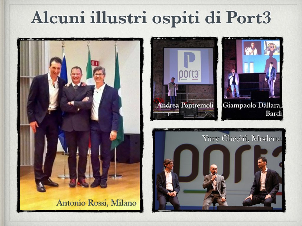 port3dutainment's tweet photo. Durante il viaggio di "Port3" @AndreaDiLenna e @pasqualegravina si sono confrontati con diversi ospiti sui valori dello #sport tra cui @JuryChechi @antoniorossiITA.
 Il 13 dicembre al #teatro di San Donà di Piave arriva @port3dutainment: info@port3.it https://t.co/eyhw9WN2d7