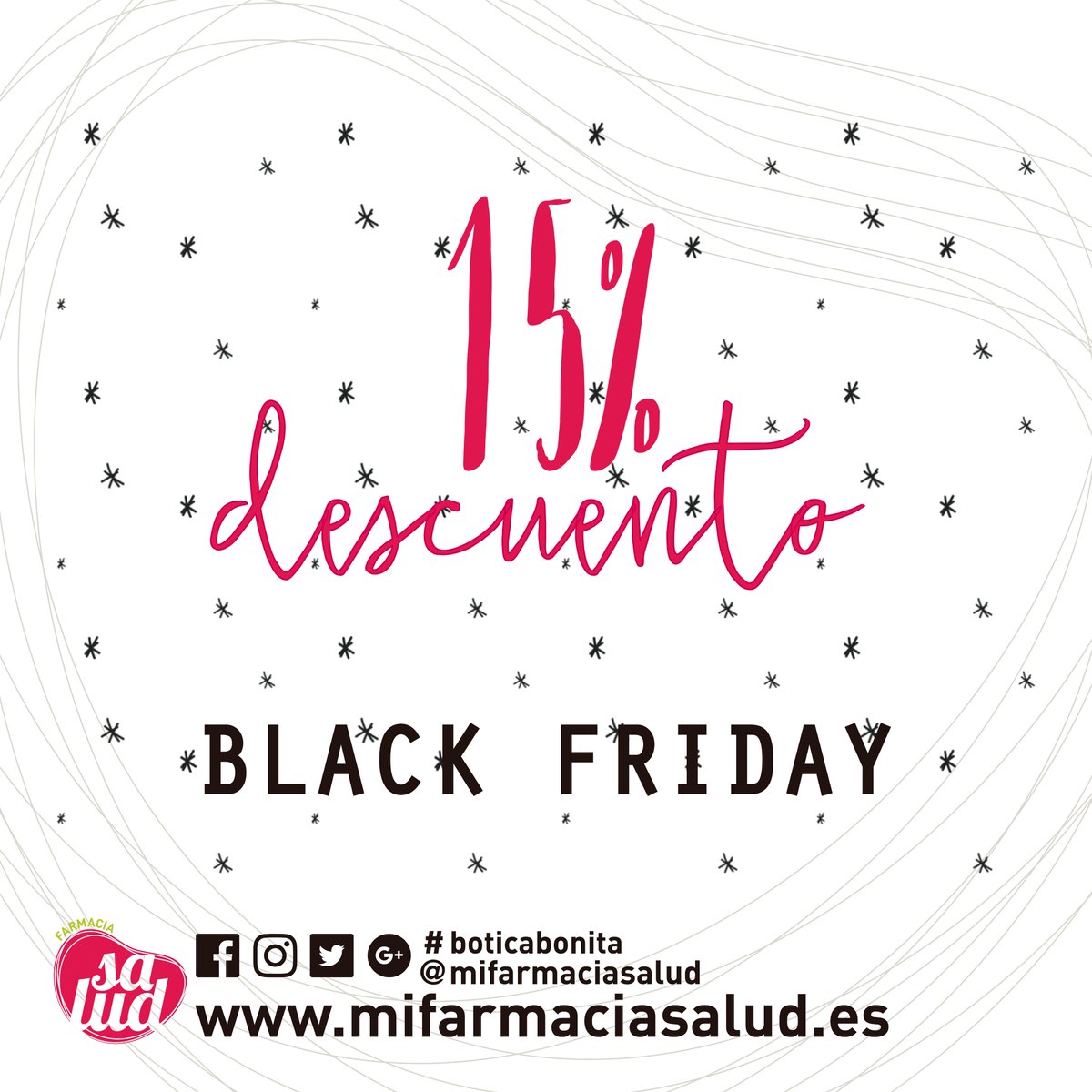 MiFarmaciaSalud's tweet photo. Empieza el #BlackFriday en la #BoticaBonita 15% de #desuento en toda la web, sin códigos ni nada ;) https://t.co/MfqIEAzuDA https://t.co/opQGJO2RDs