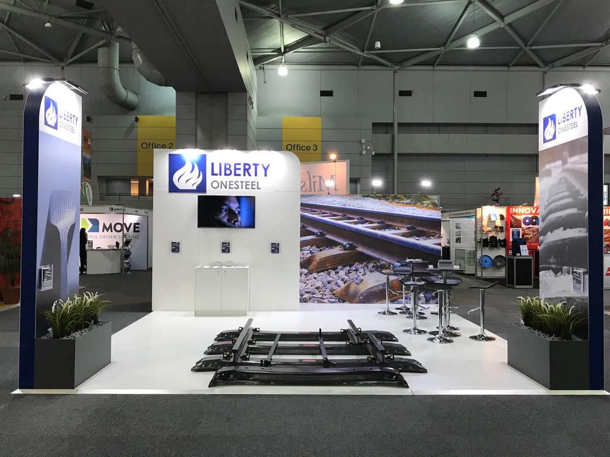 LibertyGFG's tweet photo. Visit @LibertyOneSteel on stand 639 at @AusRAIL PLUS 2017. Australian made 47kg rail is back after last being produced in 1983. Our deep end spade sleepers introduced in 2016 offer a 30% improvement in lateral stability over standard M type steel sleepers. https://t.co/dxiTaET1cC