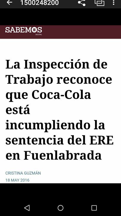 AnaAgp_1967's tweet image. Hay tantas cosas q #CALLAIS
EJ: @cocacolaenlucha 
MALTRATADA POR #CoCaCola 
INCUMPLIENDO SENTENCIAS
CONTADLO @protestona1