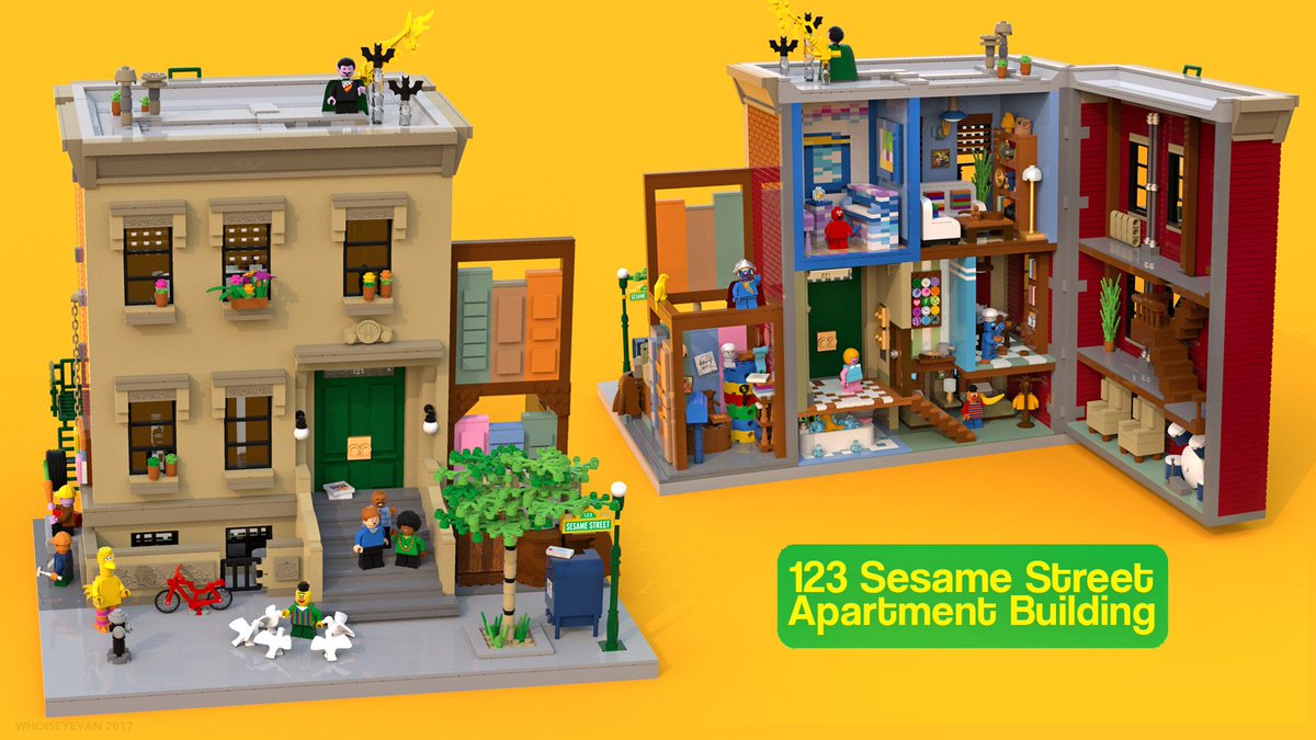LEGOIdeas's tweet photo. Did you grow up watching Bert, Big Bird, Cookie Monster and the rest of the #SesameStreet crew? If so, then check out today's Staff Pick "123 Sesame Street" by bulldoozer21 on https://t.co/gr7sdFA6UV #LEGOIdeasStaffPick https://t.co/7Pk2a3nO7a