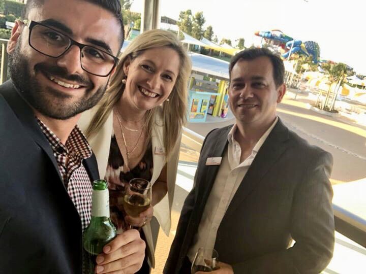 BuzzWebMedia's tweet photo. Team Buzz #chillin by the #beach at @SydHillsChamber #Business After 5 #event! 😎 

Such a fabulous event space at @wetnwildsydney! 🏖

#networking #social #network #business https://t.co/t5yLrG3p81