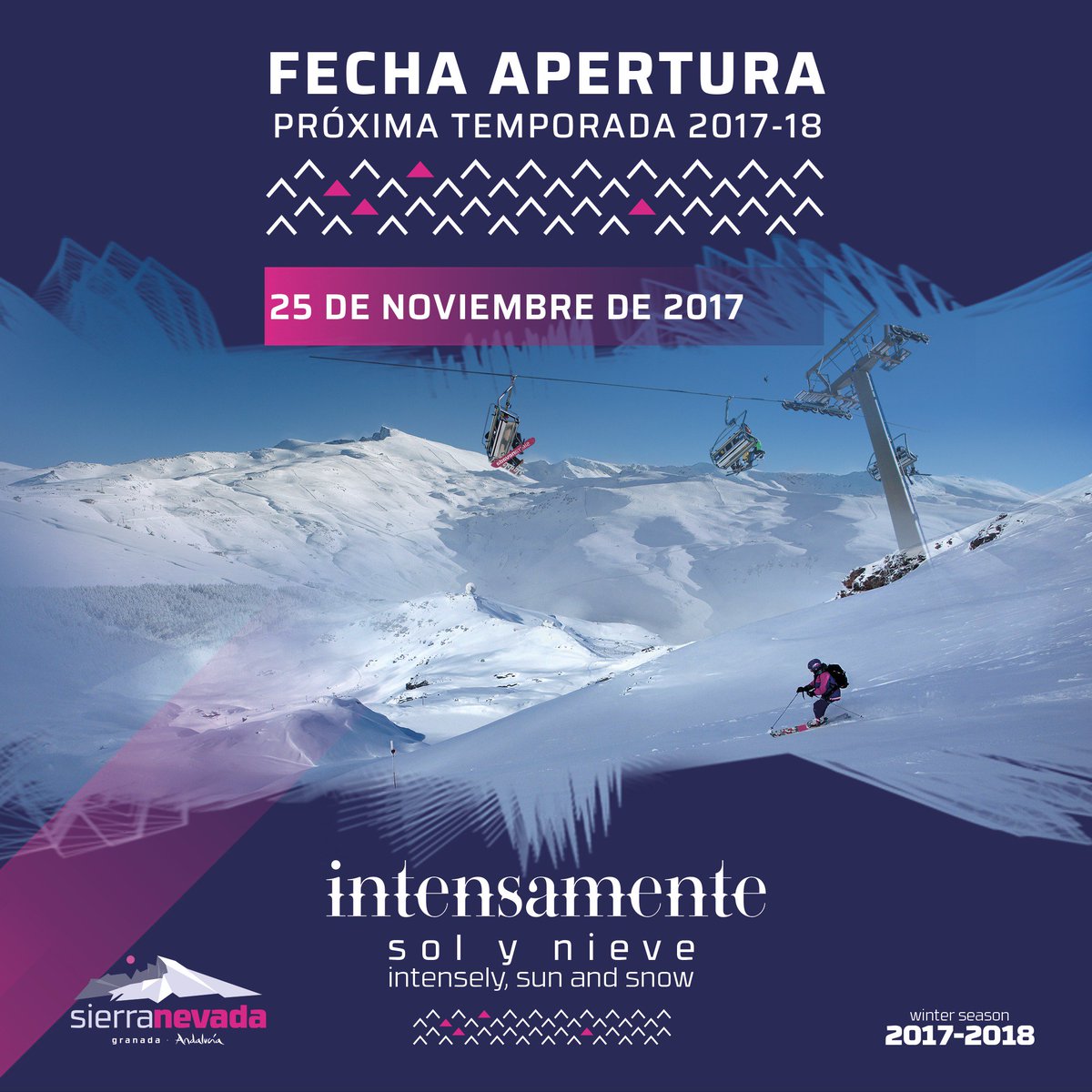 websierranevada's tweet photo. #SierraNevada inaugura la temporada 2017-2018 este sábado 25 de noviembre https://t.co/susC7t4pUR https://t.co/wj3qjNR0fX