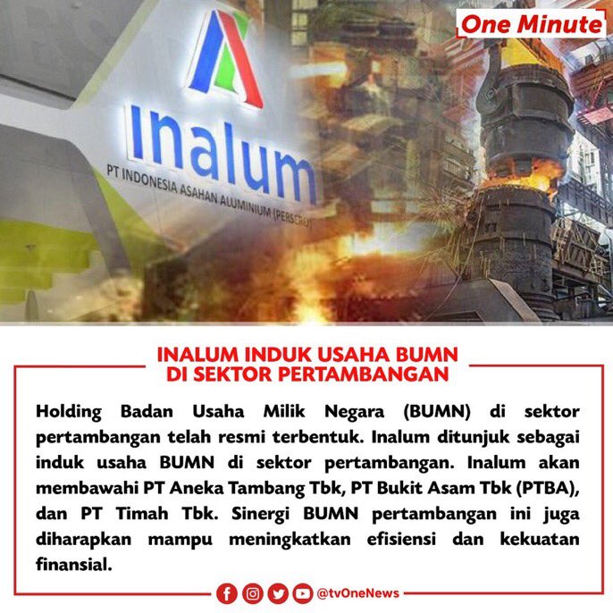 BukitAsamPTBA's tweet photo. Holding untuk Tambang semakin kuat #BUMNHadirUntukNegeri #BERSATUMAKINKUAT @INALUM_Official @Official_TIMAH @OfficialAntam @NRI_HoldCo @KemenBUMN https://t.co/eAbGZGvAQj