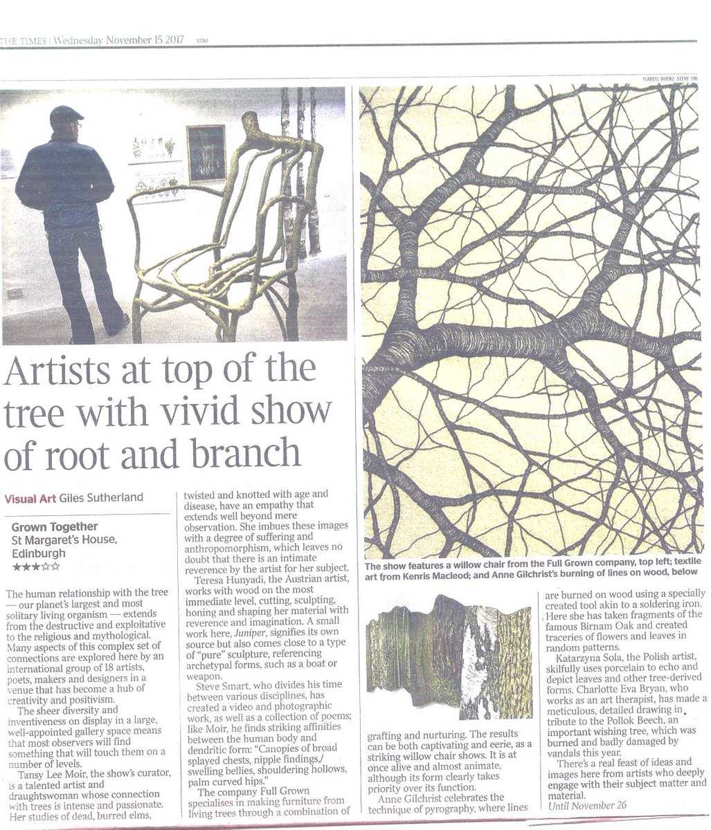 From The Times Nov 15 - Grown Together a great show about and made from trees ends 26 Nov