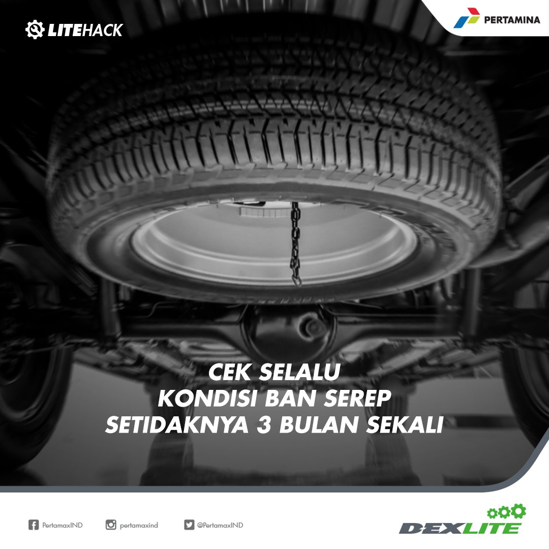 pertamaxseries's tweet photo. Setiap mobil pasti punya ban serep, tetapi apabila tidak dirawat ban cadangan juga tidak akan berfungsi optimal. Cek tekanan ban serep (antara 32 sampai 35 psi atau sesuai spesifikasi mobil) dan bersihkan setidaknya 3 bulan sekali. #LiteHack #DexLite #RaiseTheBar https://t.co/IvKUyZ6IEj