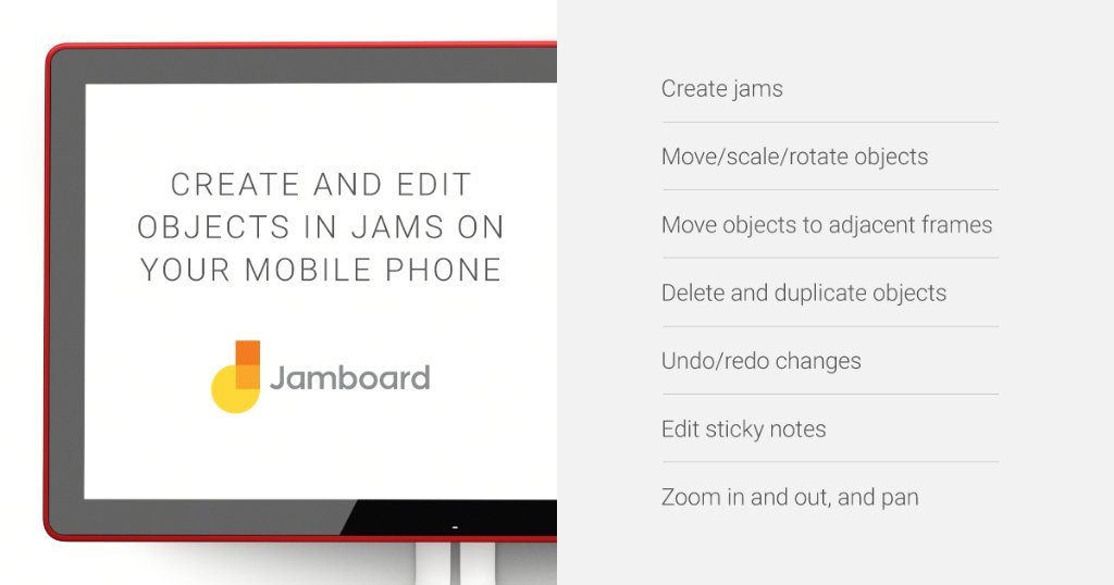 GoogleWorkspace's tweet photo. Creating and collaborating on jams just got even easier. Use the Jamboard app on your Android &amp; iOS phones to do more than ever before → https://t.co/7F4Du3qGMv https://t.co/yZtnuMr9tx