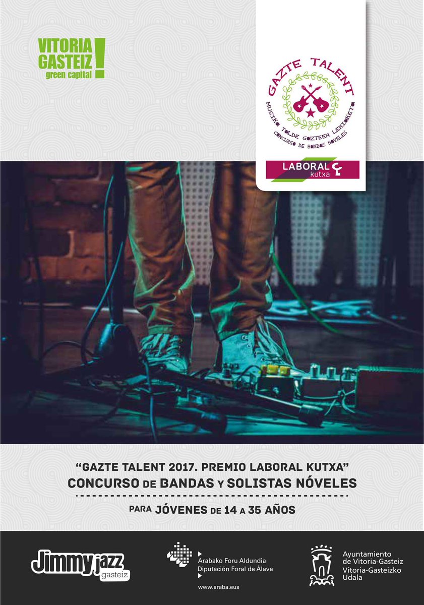 JimmyJazzGz's tweet photo. 🔊 #GazteTalent 2017 finalistak:
 
Ab 4ean -> @LABORALkutxa SARIA
➡️Devil's Gardens
➡️echø
➡️El Arrabal
➡️Last Infusion
➡️Lumen

Ab 5ean -> GAZTE TALENT SARIA
➡️Duluth
➡️Gold Kiss Experience
➡️IRUNE GOÑI
➡La Celda Del Despertar
➡️Outgravity

ZORIONAK GUZTIEI!! https://t.co/5YVOEaFK8v