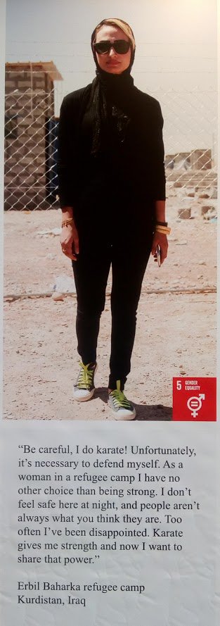 caritasintbe's tweet photo. 4 SDGs, as seen in @SDGaction's mobile exhibition: 1) No Poverty, 5) Gender Equality, 10) Reduced Inequalities & 16) Peace, Justice and Strong Institutions #SDGs #sdgsbe https://t.co/eg7VxQu6vO