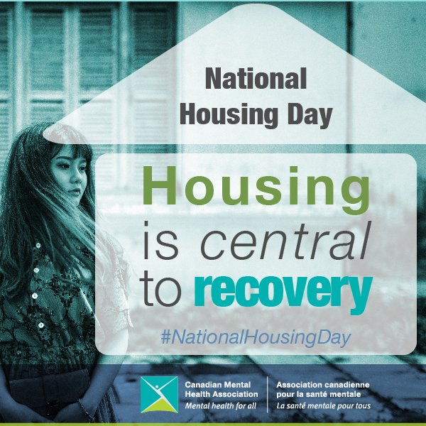 CMHA_NTL's tweet photo. Over 500,000 Canadians with mental illnesses are either experiencing homelessness or living in inadequate housing. Join us this National Housing Day in acknowledging that housing is a human right. #NationalHousingDay https://t.co/OsuUDXJRJX https://t.co/XEBGwLJcGK