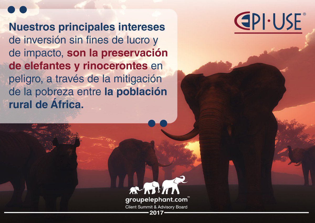 epiusechile's tweet photo. Somos parte del https://t.co/01ScGxRxE6. El Group Elephant cuenta con una presencia global fuerte, crean y realizan alternativas para postergar la vida de los elefantes, rinocerontes y personas en África. #EPIUSE #SAP #SAPChile #SAPPartner #FocoEnSAP #ERP #ERPSAP #SAPByDesign https://t.co/JT7t920jnL