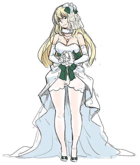 実はこのウェディングドレスは、少年提督と高雄型姉妹のエロ同人誌の第一作目を描く時からずっと考えてた愛宕・高雄のウェディングドレスで…同人誌の表紙にするまで二年半掛かった…新刊…出たらいいね 