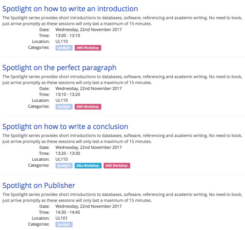 TODAY: Looking for some quick #studytips? Why not pop along to one of our #spotlight sessions in the Library. They only last 15 mins, and there is no need to book onto them. Just turn up!