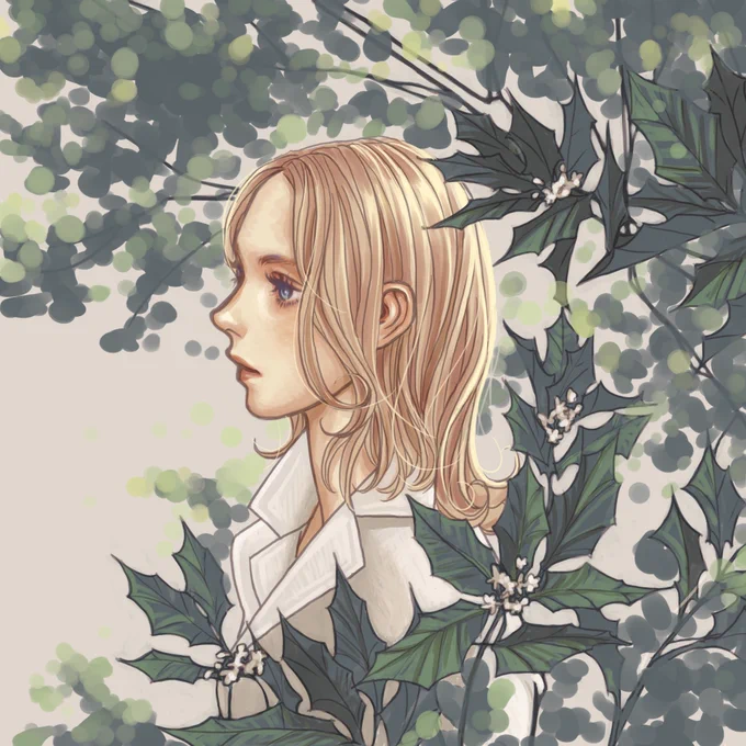 家の下で柊らしき木が花をつけていたので描いてみました。今日はiPad Proのクリスタで描きました。  #iPadPro  #clipstudio 