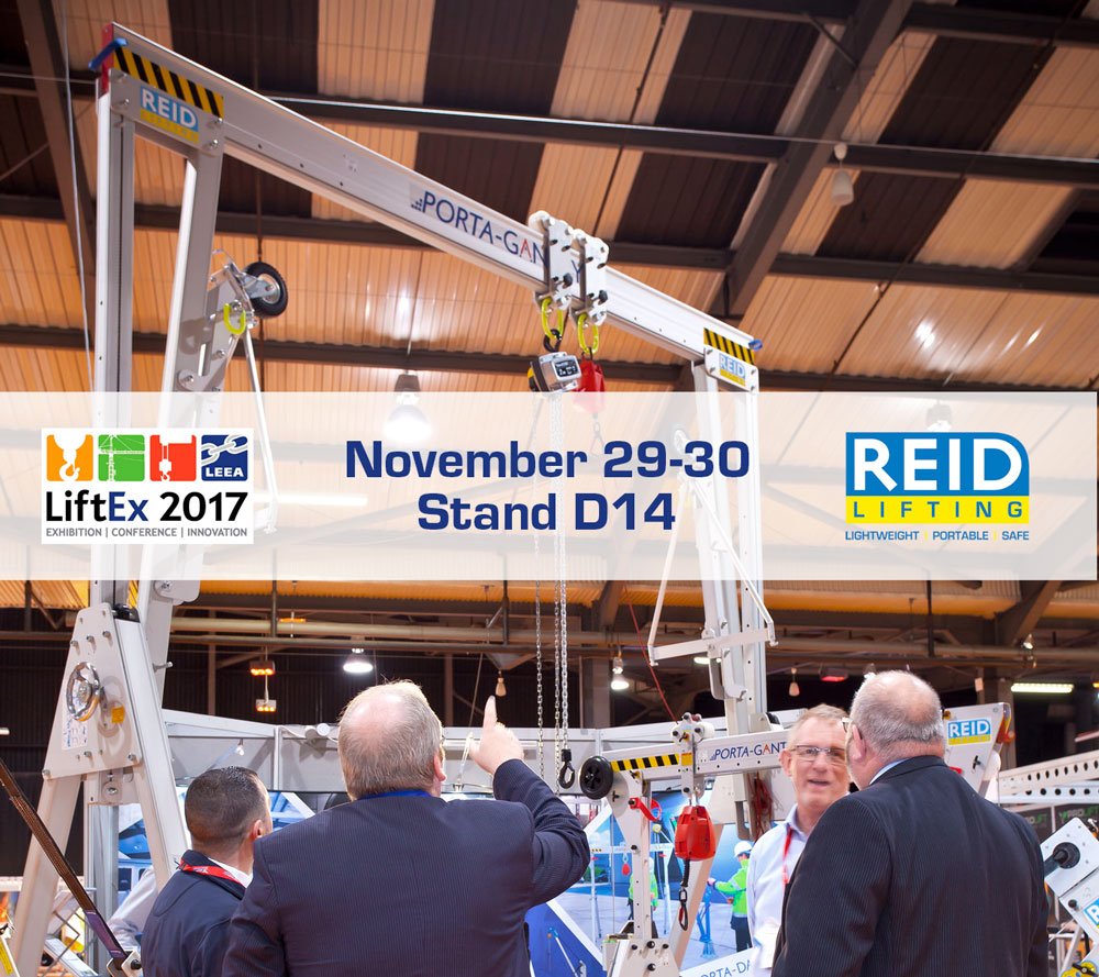 REIDLifting's tweet photo. Visit us at @LiftEx2017 - the UK's leading lifting exhibition next week in Telford. We will be exhibiting at stand D14 #exhibition #LiftEx17 #LiftEx2017 #Telford #ropeaccess #WorkingatHeight #HeightSafety #walesbiz #walesbusiness https://t.co/oWvssG7h4n