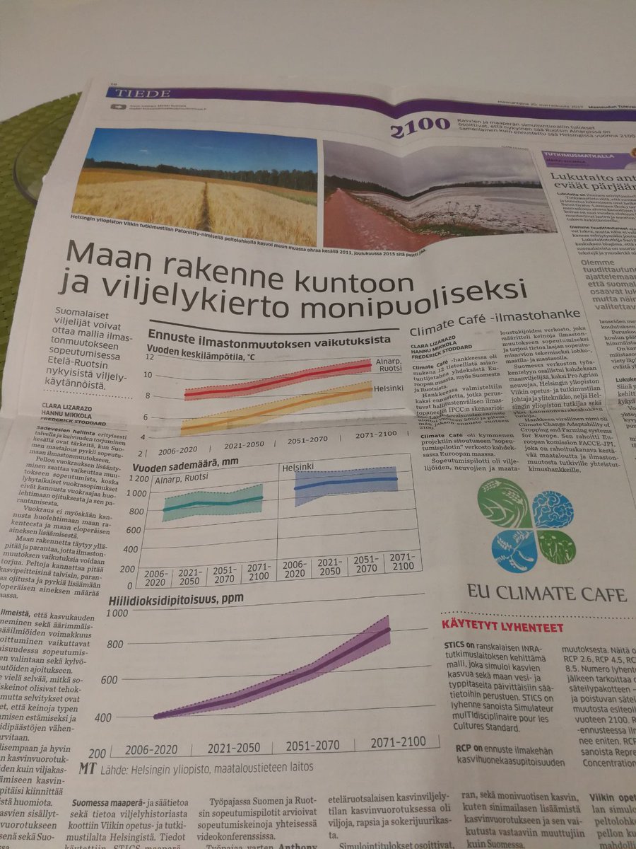 EU_ClimateCAFE's tweet photo. For our Finnish speaking followers: Tutustu @MaasTul MaaseudunTulevaisuuden uusimpaan numeroon, josta löytyy artikkeli Climate CAFE -projektista Suomessa https://t.co/aEalby0Fo6