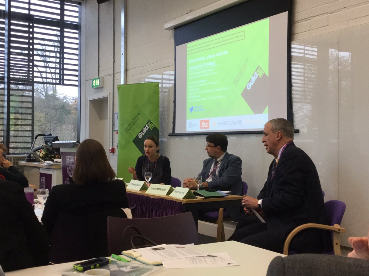 simplytheguest's tweet photo. Provocative conversation and debate with Sally @designcouncil @KevinBaughan and David Marlow #GuildHE2017 https://t.co/1Kl2UheJkh