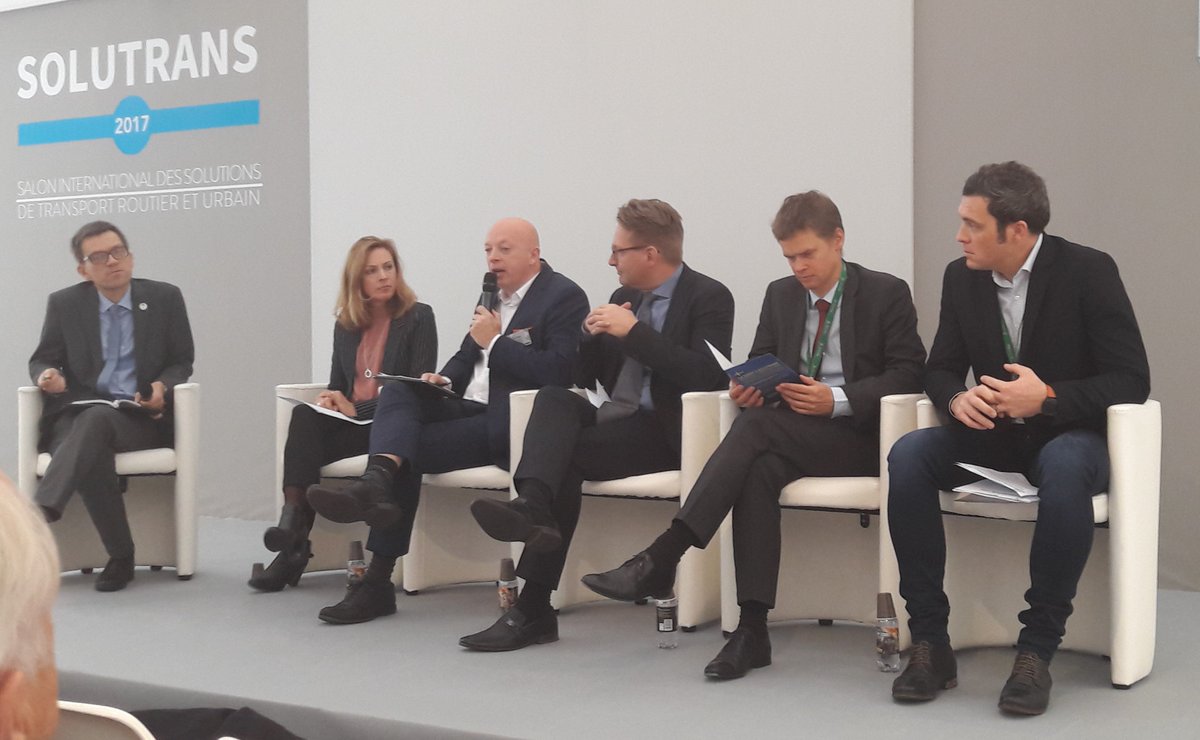 It's agreed: The future is renewable, connected &amp; efficient. And France+Sweden lead the way! 
#SOLUTRANS2017 with <a href="/mattiasgoldmann/">Mattias Goldmann</a> @TomasEneroth <a href="/ScaniaGroup/">Scania Group</a> @CLOSERse <a href="/VolvoTrucks/">Volvo Trucks</a> <a href="/ericsson/">Ericsson</a> <a href="/IKEA/">IKEA</a> <a href="/SOLUTRANS/">SOLUTRANS | Transport routier et urbain</a>