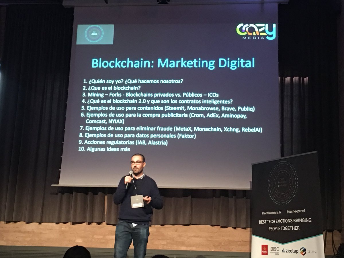 Immapg1's tweet photo. Qué es BlockChain de la mano de @tomhorsey de @Crazy4Media.  Cadena de bloques, que planea como una revolución #TechBarcelona17 #blockchain https://t.co/KJDAJH13ss