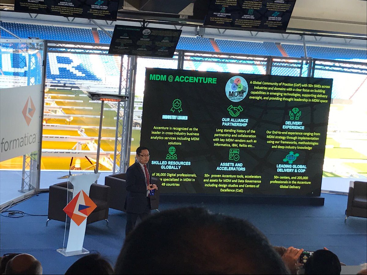 PeiYungChan's tweet photo. Really proud to be part of INFORMATICA Data Disruption Summit in Bernabéu Stadium #DDS17 #Accenture https://t.co/fjKOGgpqJc