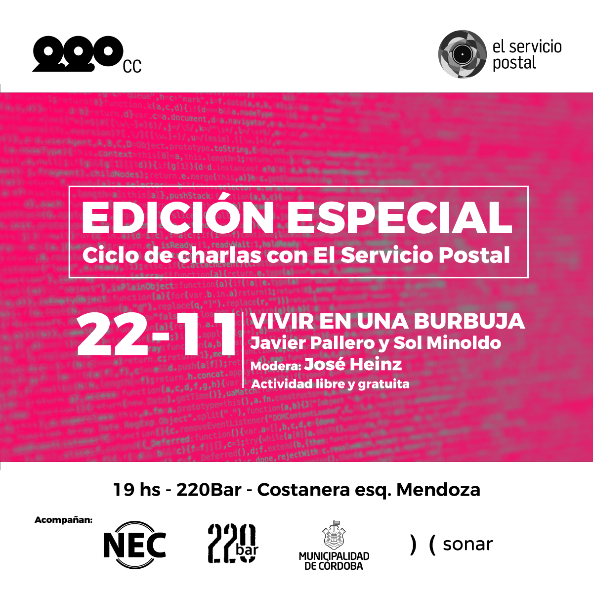 [#LaCentralTePropone]
#Hoy ::: Continúa Edición Especial - Ciclo de charlas con El Servicio Postal :::