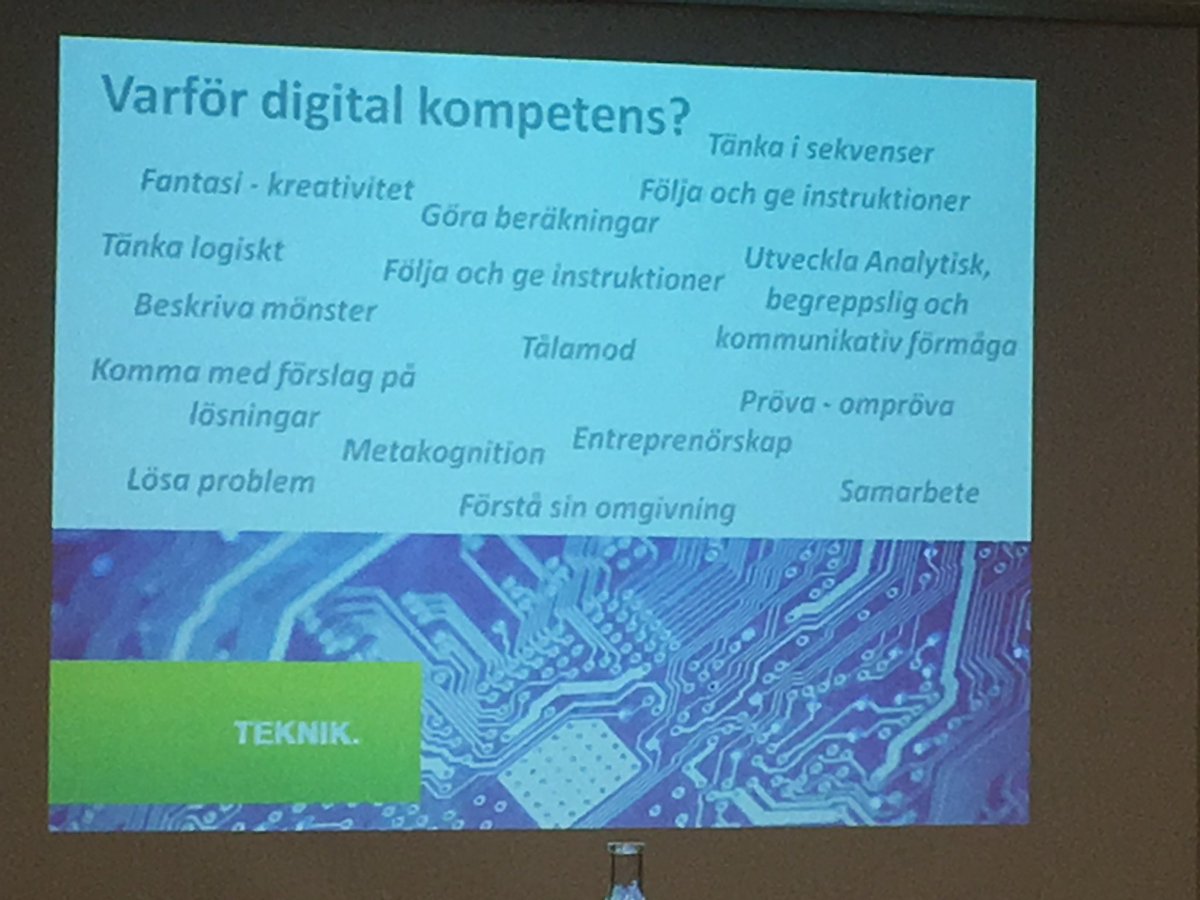 1Mats's tweet photo. Pierre Åkerblom samlar in lärares beskrivningar av vad elever lär sig och utvecklar när de programmerar i teknik. Skolverkets  #progkonf. https://t.co/zr9iATcfRR