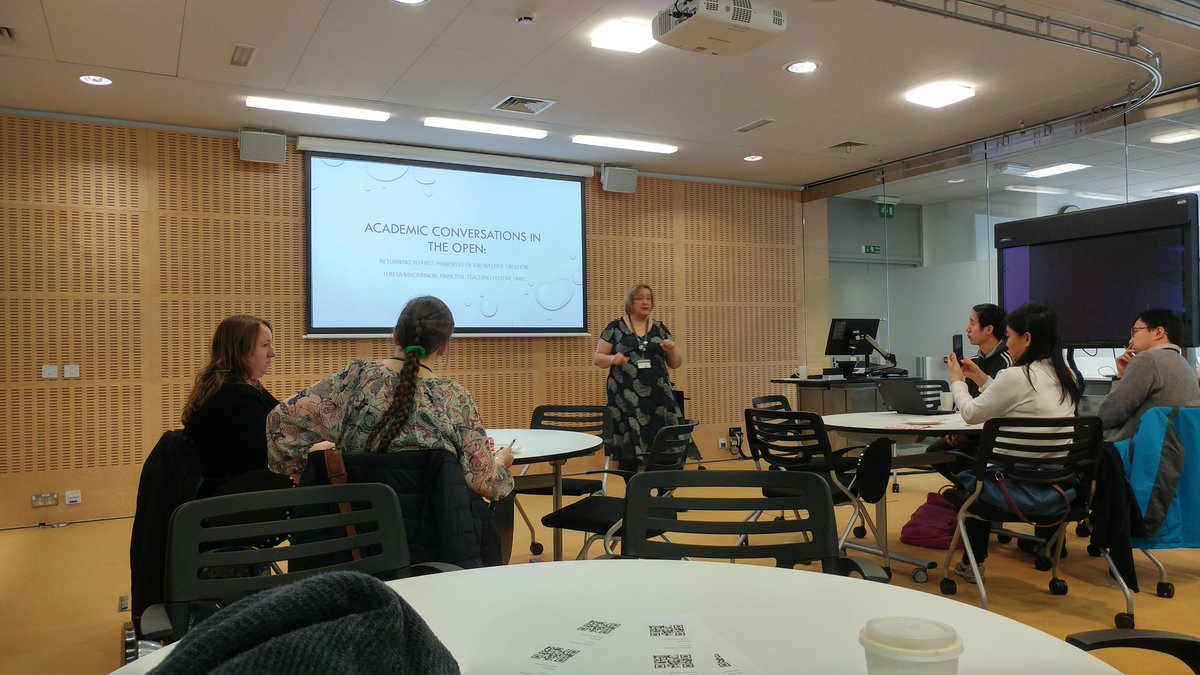 teachinggrid's tweet photo. Now in the Collaboration Area - Teresa Mackinnon on the concept of openness in academia #WindowOnTeaching https://t.co/D6IlccGuYw