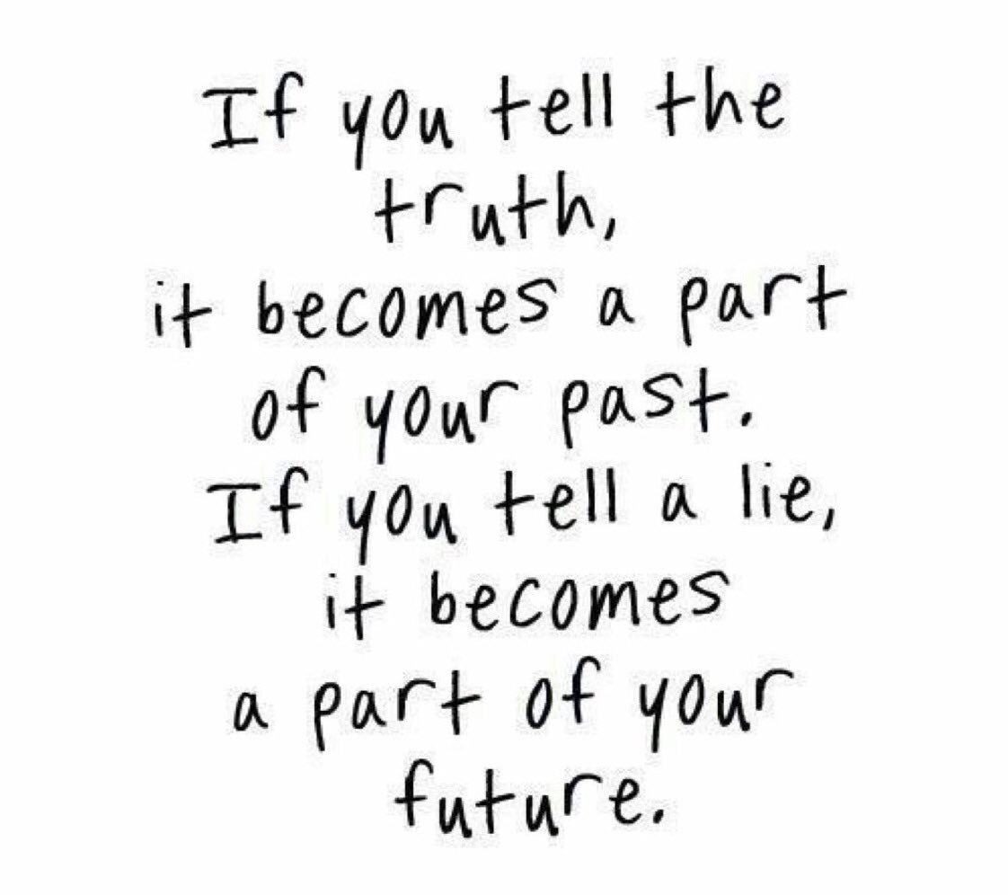 ValaAfshar's tweet photo. If you tell the truth, it becomes a part of your past. If you tell a lie, it becomes a part of your future. https://t.co/ZVcMFnBlVL