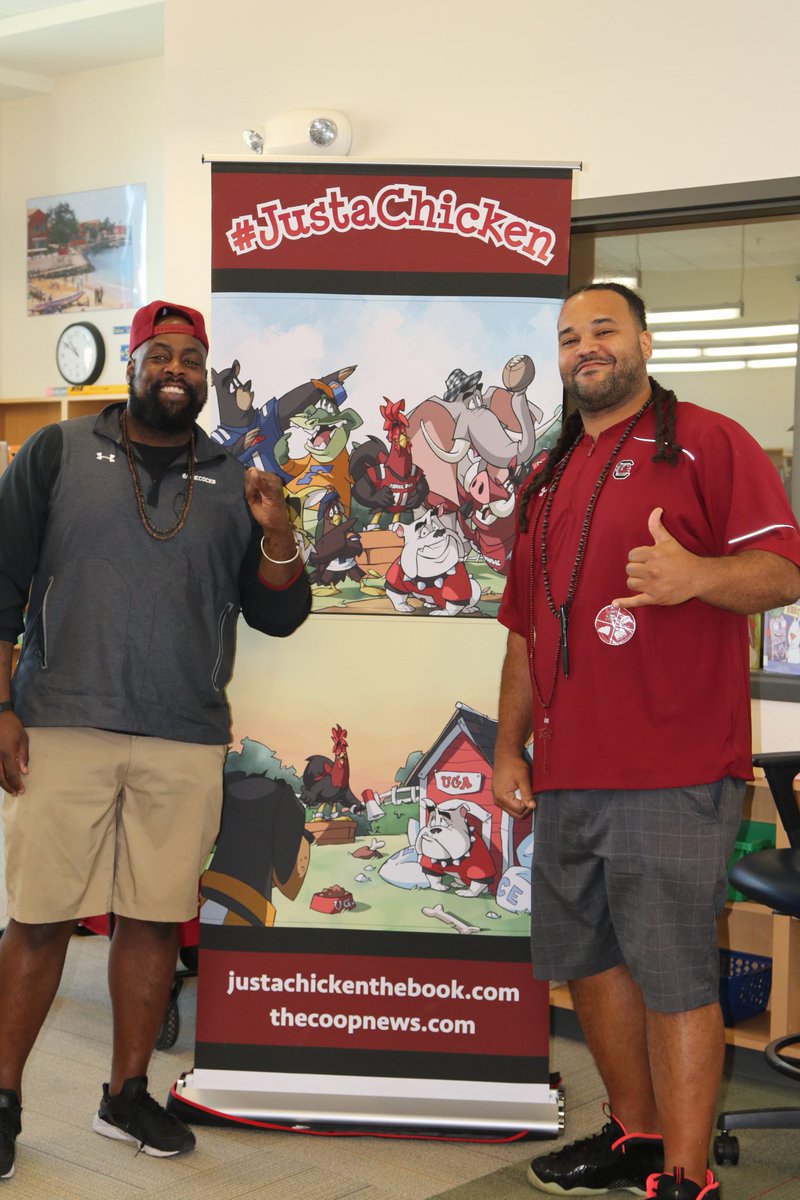 Thank you <a href="/MemmingerElem/">Memminger Elementary</a> for brining the #Justachicken authors home for a visit! #readbooks 💪🏽🐔📚💪🏽