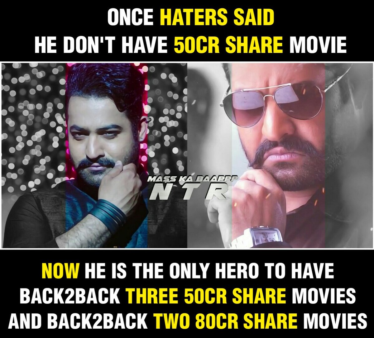 MassKaBaapNtr's tweet photo. జై ఎన్టీఆర్ 😎 #MassReply @tarak9999 https://t.co/tO8PQ5JRq7
