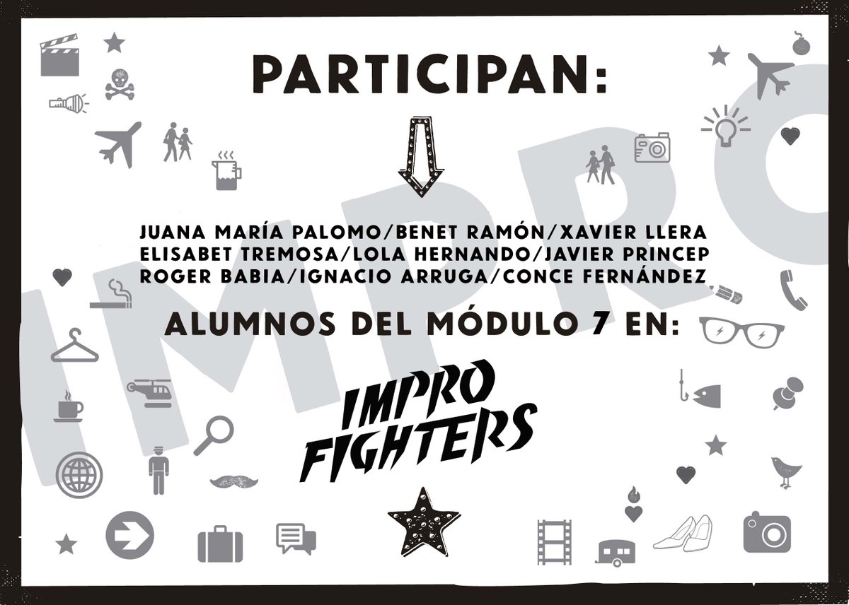 itcbcn's tweet photo. 🥊 ¡Este domingo el espíritu #ImproFighters estará presente en la muestra de fin de curso de nuestros alumnos de módulo 7! No te lo pierdas 😎
📅 Domingo 26 de noviembre
📍 @SomTeatreneu
⏰ 21:30h
🎟 3€ https://t.co/bisaFEWkyP