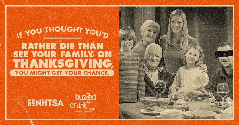 Feast your eyes on this stat because #ThanksgivingEve is one of the deadliest drinking days of the year. #DriveSober